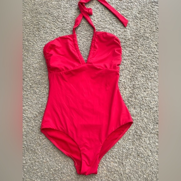 Sea Level Essentials Halter One piece Swimsuit Red size 8 - Picture 2 of 3